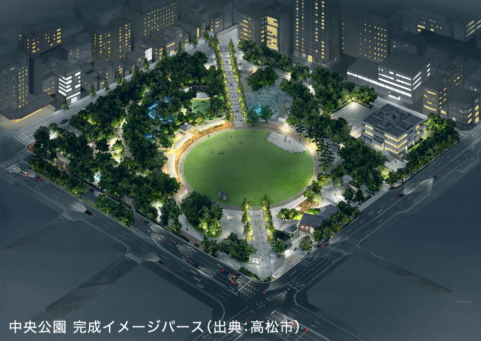 中央公園 完成イメージパース（出典：高松市）
