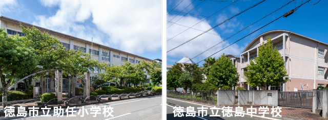 徳島市立助任小学校、徳島市立徳島中学校