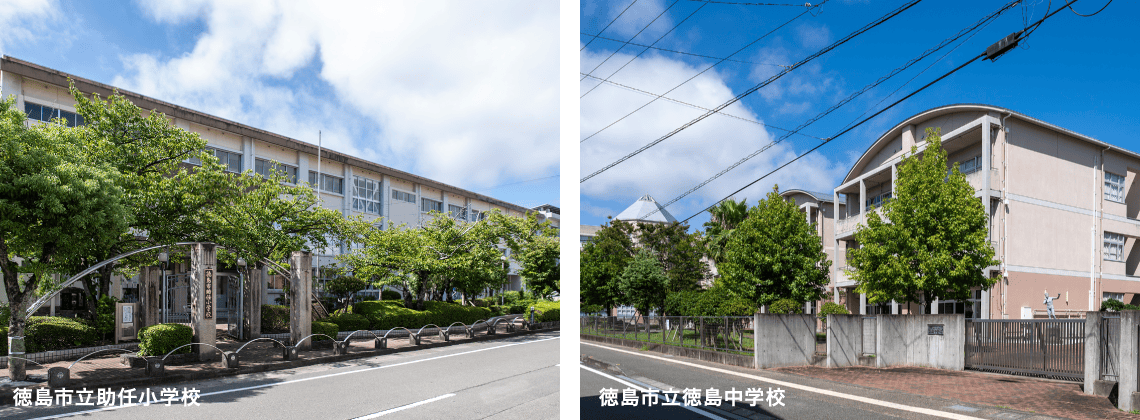 徳島市立助任小学校、徳島市立徳島中学校